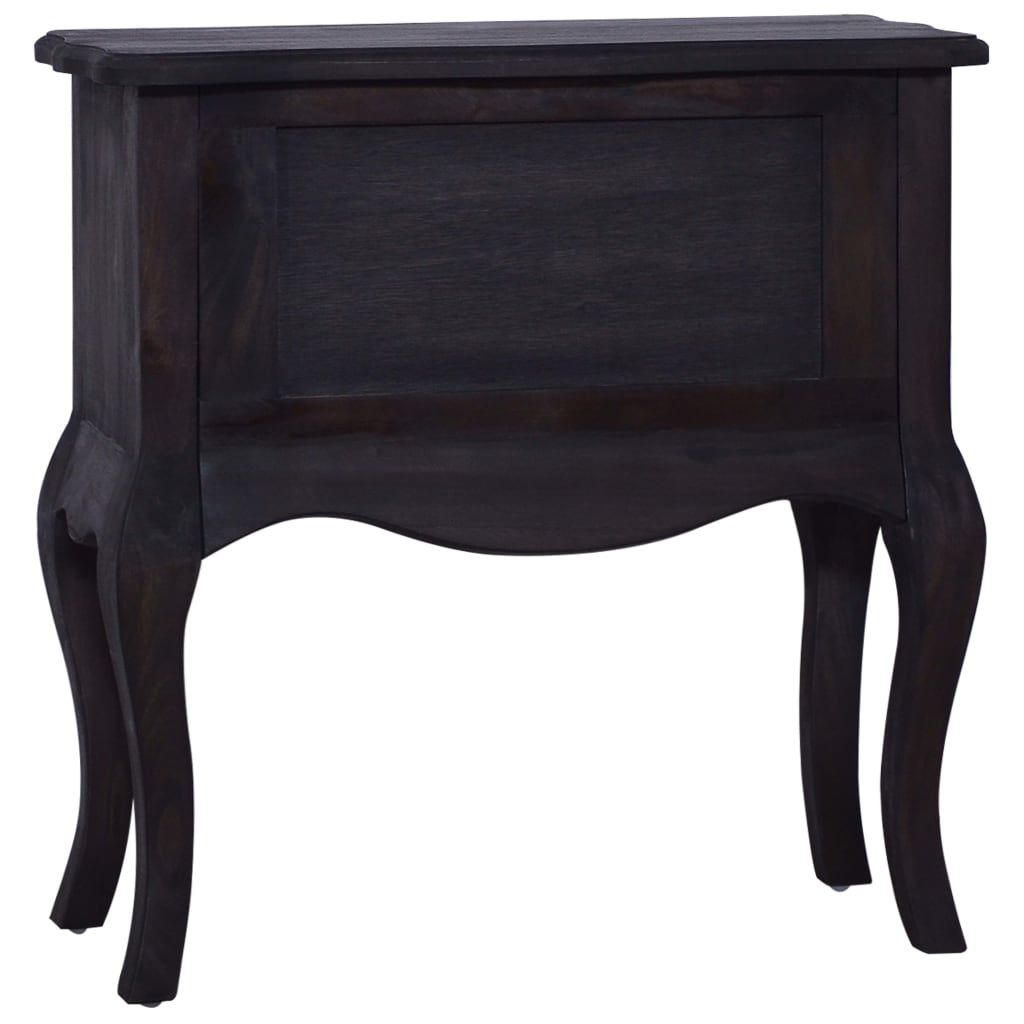 Beistelltisch mit Schubladen Schwarz 60x30x60 cm Mahagoniholz