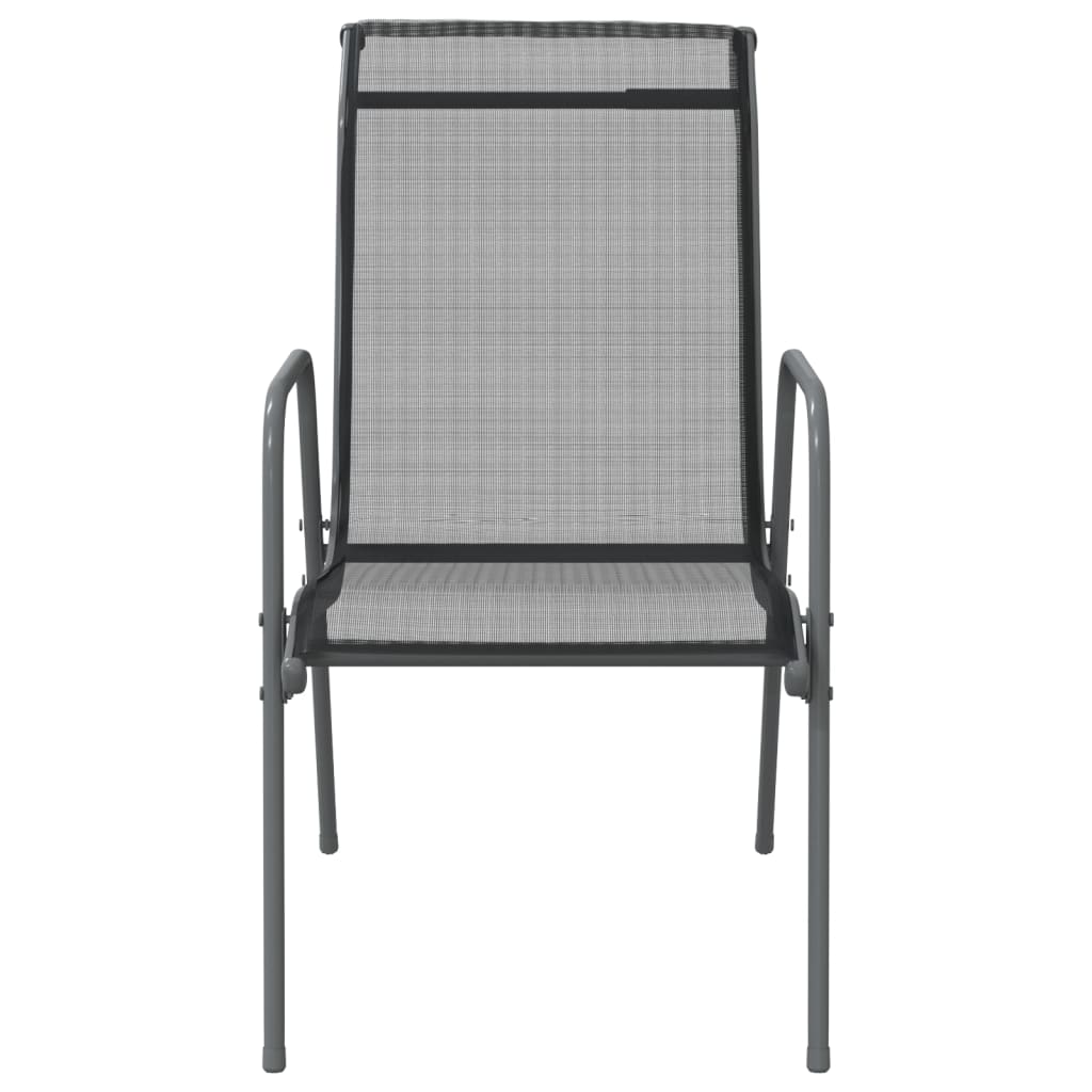 Gartenstühle 4 Stk. Stahl und Textilene Schwarz