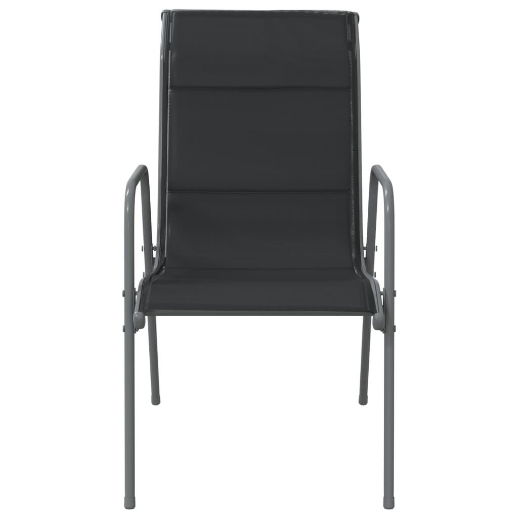 Gartenstühle 6 Stk. Stahl und Textilene Schwarz