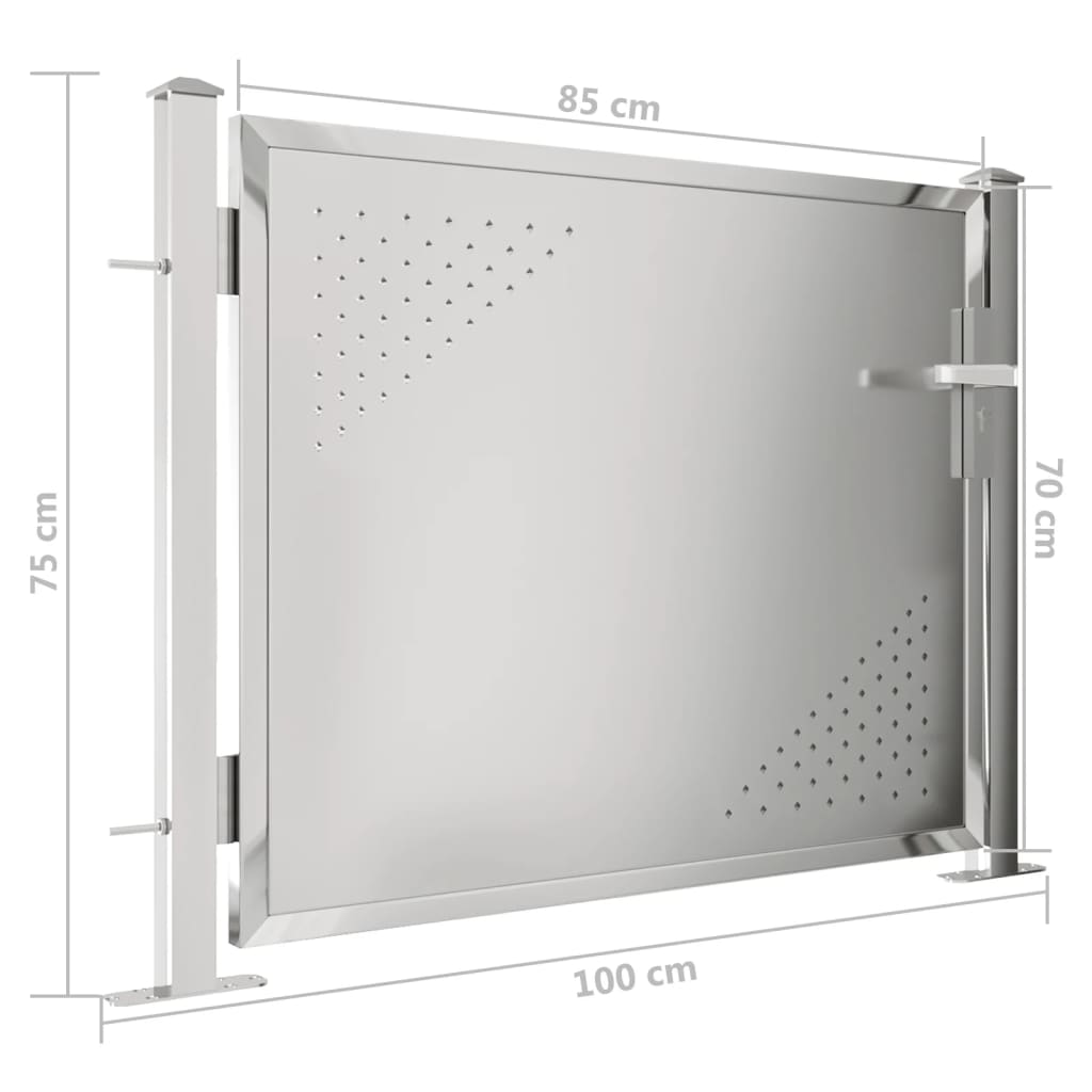 Gartentor 100x75 cm Edelstahl