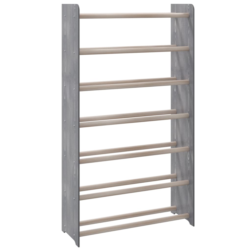 Schuhregal Grau 65x24x117 cm Holzwerkstoff
