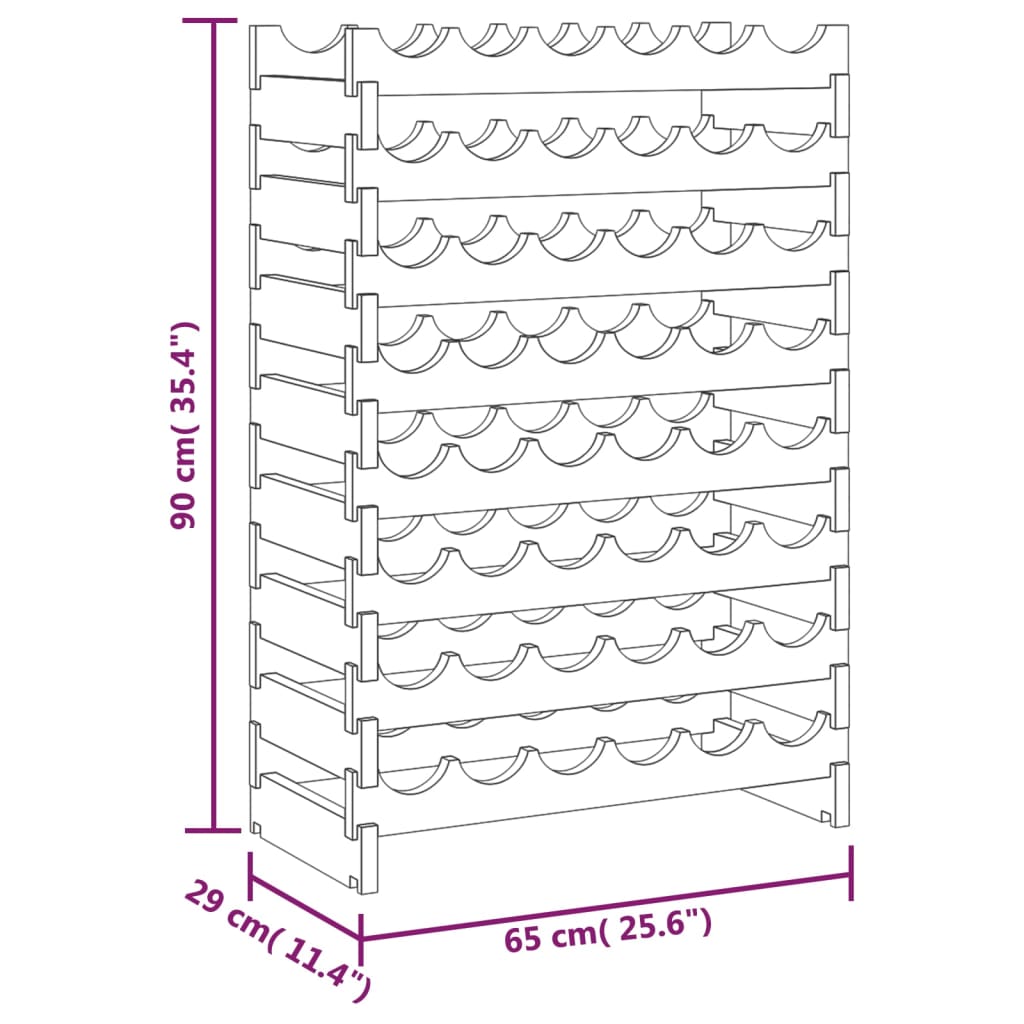 Weinregal 65x29x90 cm Massivholz Kiefer