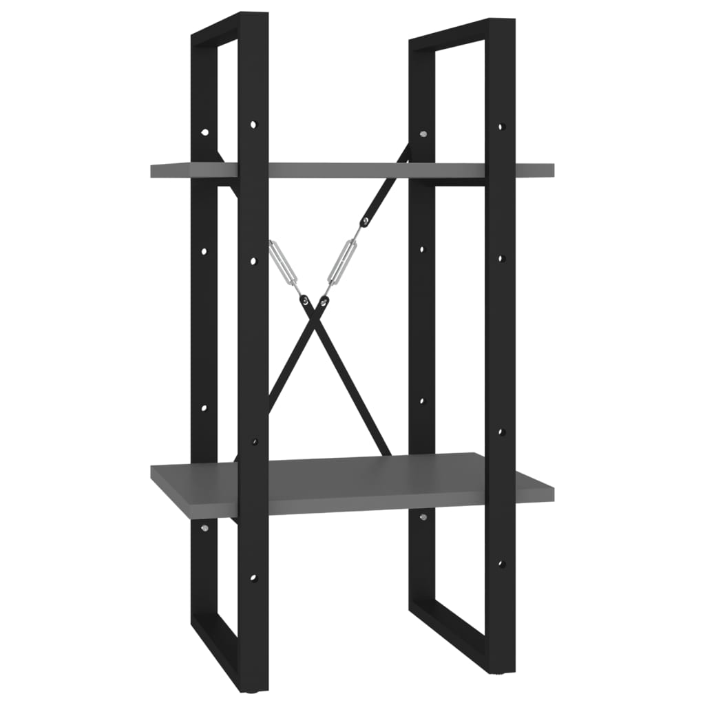 Bücherregal 5 Fächer Grau 40x30x175 cm Spanplatte