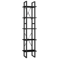 Thumbnail for Bücherregal 5 Fächer Schwarz 40x30x175 cm Massivholz Kiefer