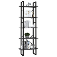 Thumbnail for Bücherregal 5 Fächer Grau 60x30x175 cm Massivholz Kiefer