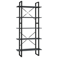 Thumbnail for Bücherregal 5 Fächer Grau 80x30x175 cm Massivholz Kiefer