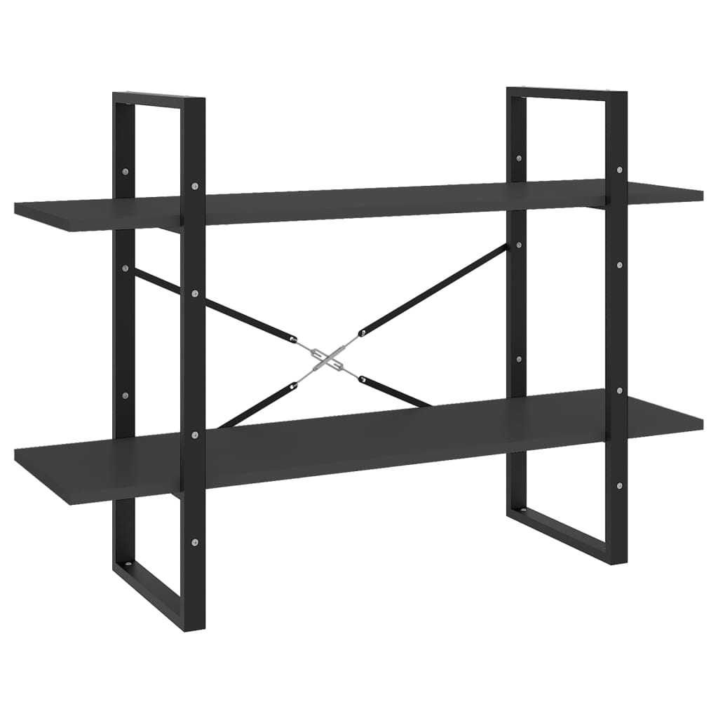 Bücherregal 5 Fächer Grau 100x30x175 cm Spanplatte