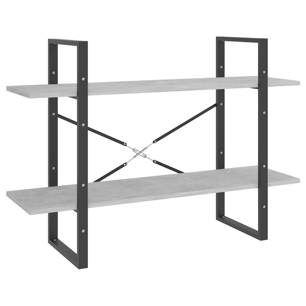 Bücherregal 5 Fächer Betongrau 100x30x175 cm Spanplatte