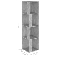 Thumbnail for Eckregal Betongrau 33x33x132 cm Holzwerkstoff