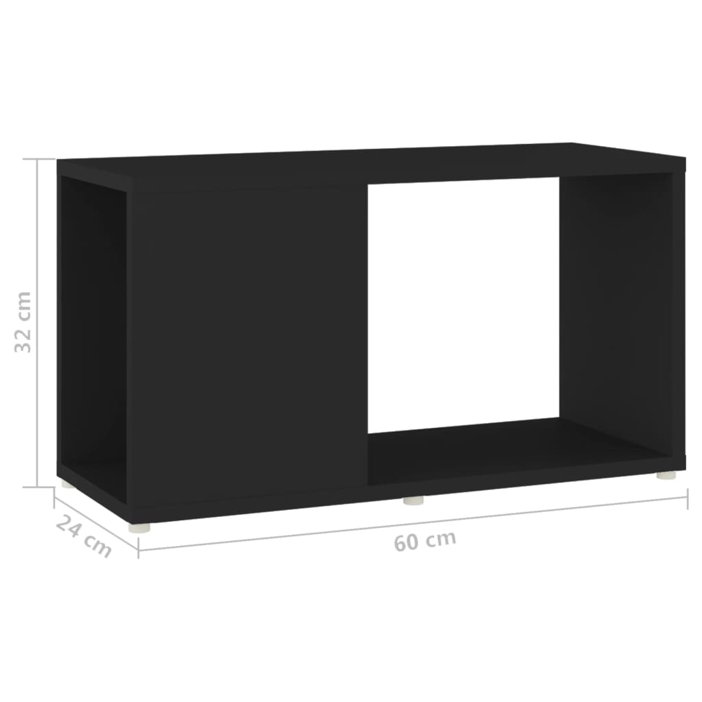 TV-Schrank Schwarz 60x24x32 cm Spanplatte