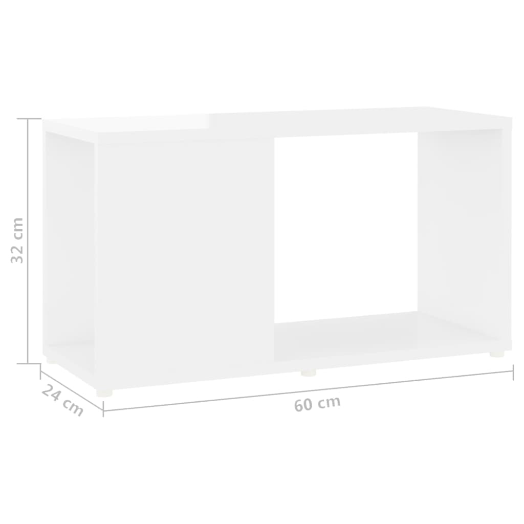 TV-Schrank Hochglanz-Weiß 60x24x32 cm Holzwerkstoff