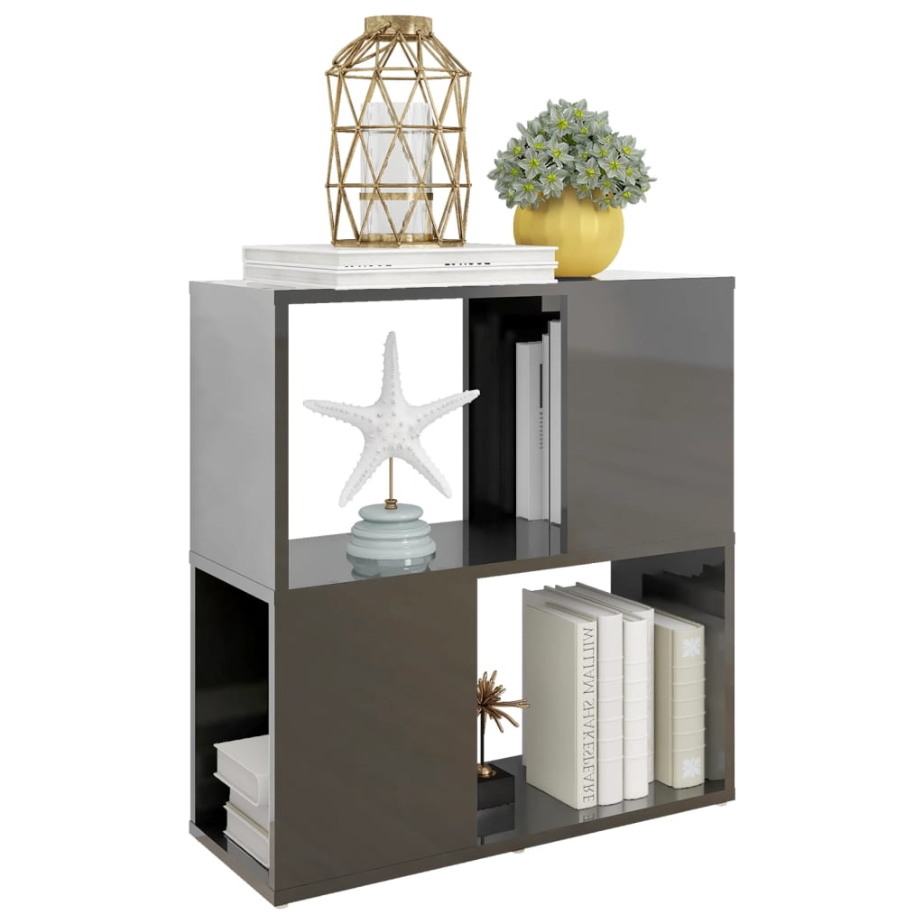 Bücherregal Hochglanz-Grau 60x24x63 cm Spanplatte