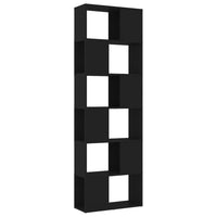 Thumbnail for Bücherregal Raumteiler Schwarz 60x24x186 cm Holzwerkstoff