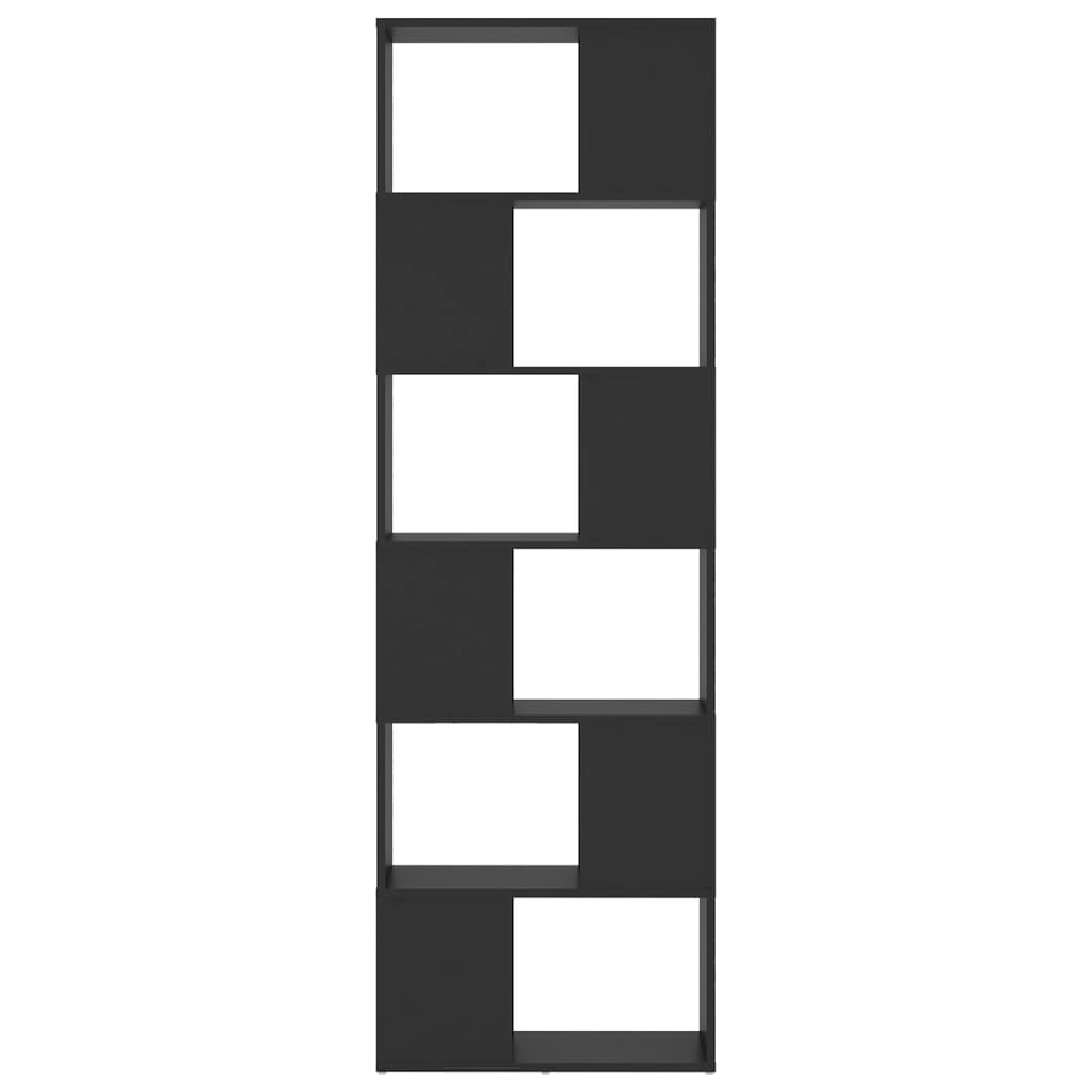 Bücherregal Raumteiler Grau 60x24x186 cm Spanplatte