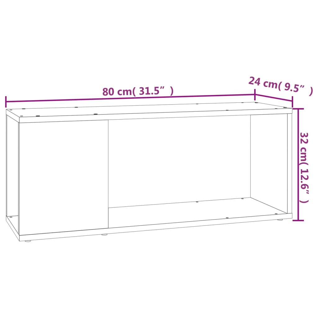 TV-Schrank Hochglanz-Schwarz 80x24x32 cm Holzwerkstoff