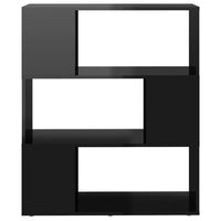 Thumbnail for Bücherregal Raumteiler Hochglanz-Schwarz 80x24x94 cm