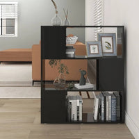 Thumbnail for Bücherregal Raumteiler Hochglanz-Schwarz 80x24x94 cm