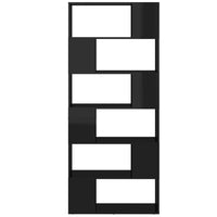 Thumbnail for Bücherregal Raumteiler Hochglanz-Schwarz 80x24x186 cm