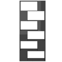 Thumbnail for Bücherregal Raumteiler Hochglanz-Grau 80x24x186 cm Spanplatte