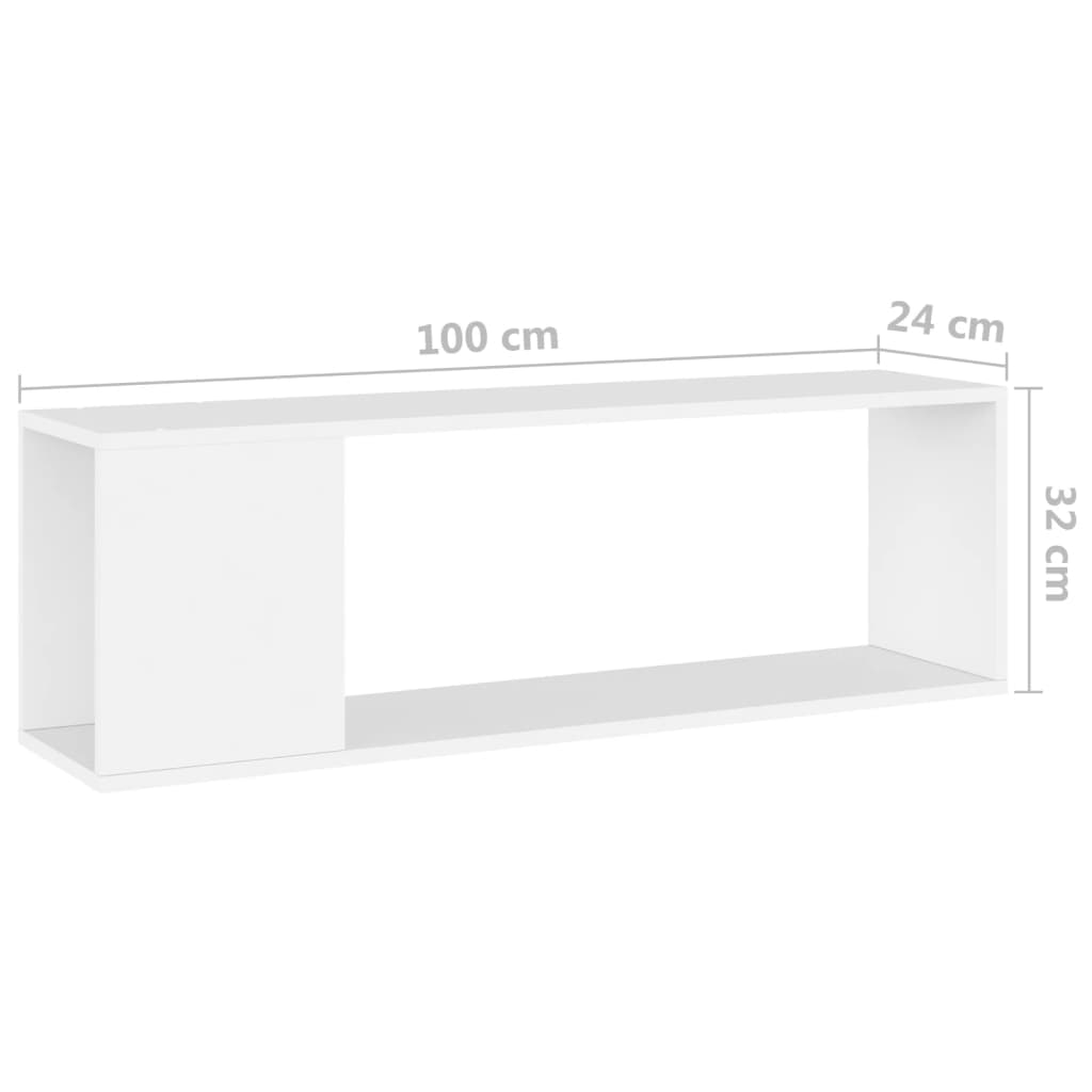 TV-Schrank Weiß 100x24x32 cm Holzwerkstoff