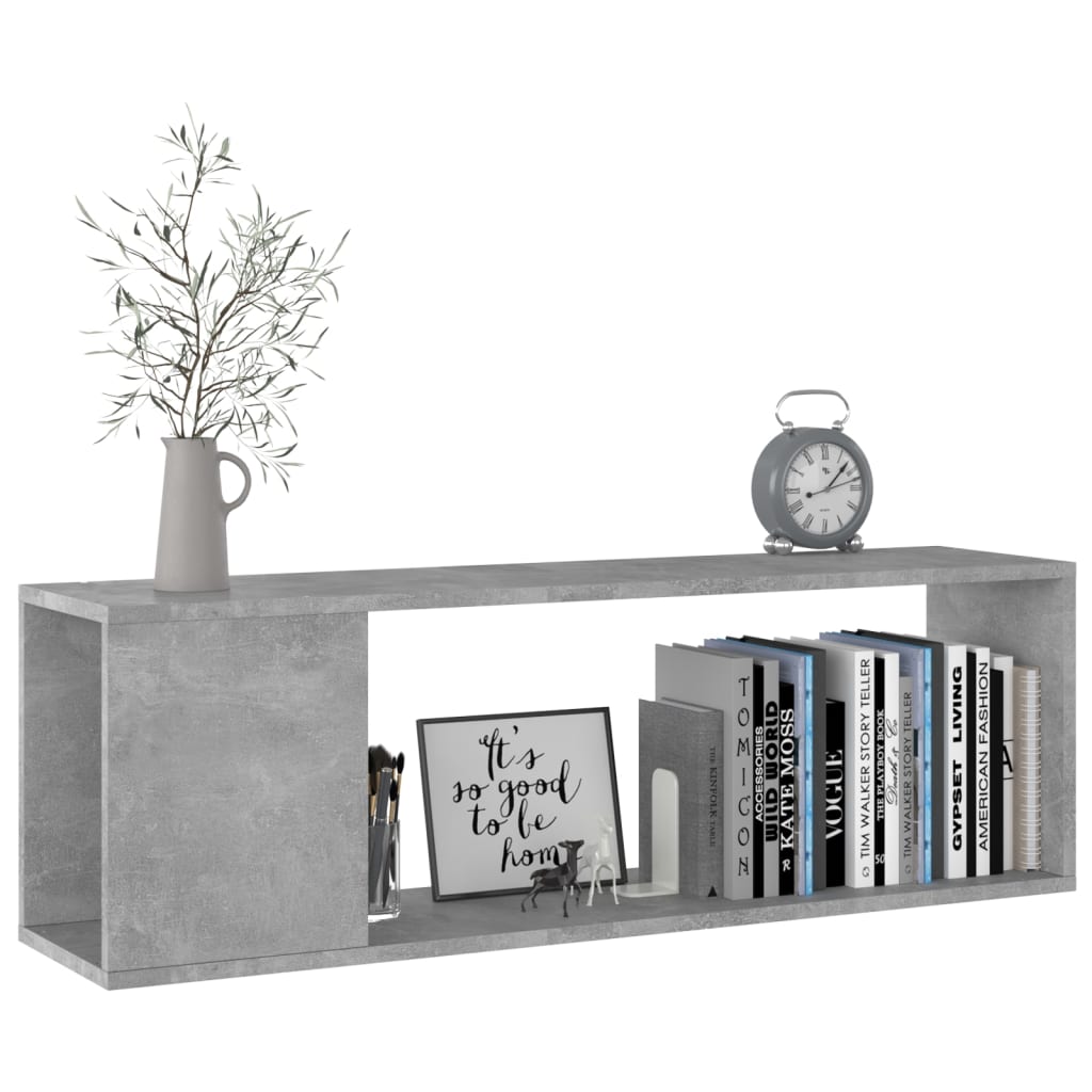 TV-Schrank Betongrau 100x24x32 cm Spanplatte