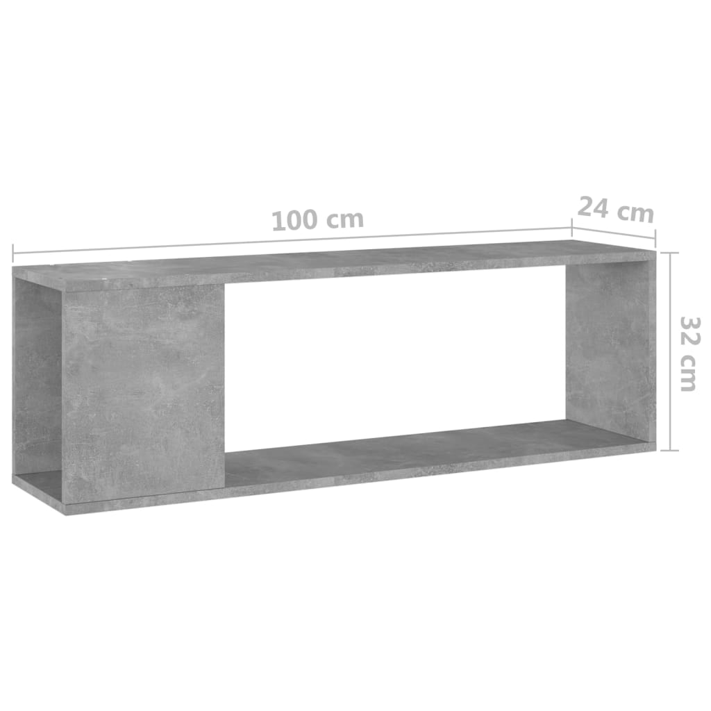 TV-Schrank Betongrau 100x24x32 cm Spanplatte