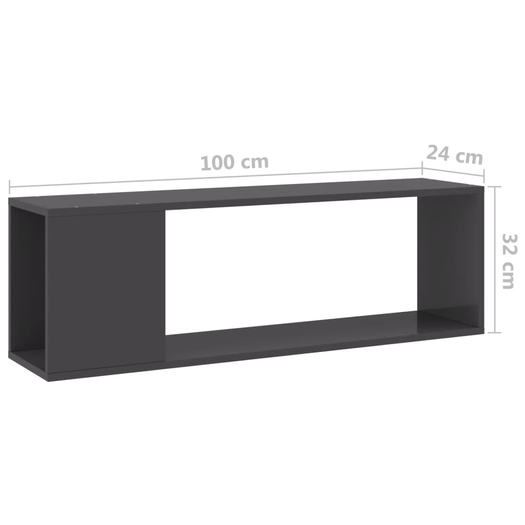 TV-Schrank Hochglanz-Grau 100x24x32 cm Spanplatte