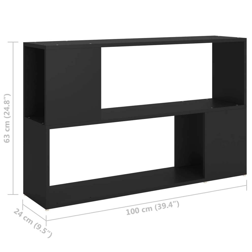 Bücherregal Schwarz 100x24x63 cm Spanplatte