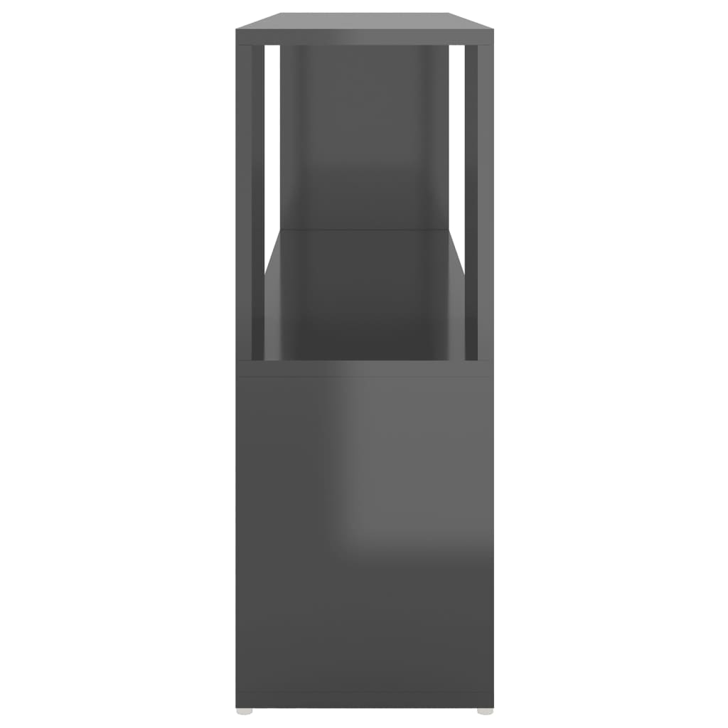 Bücherregal Hochglanz-Grau 100x24x63 cm Spanplatte