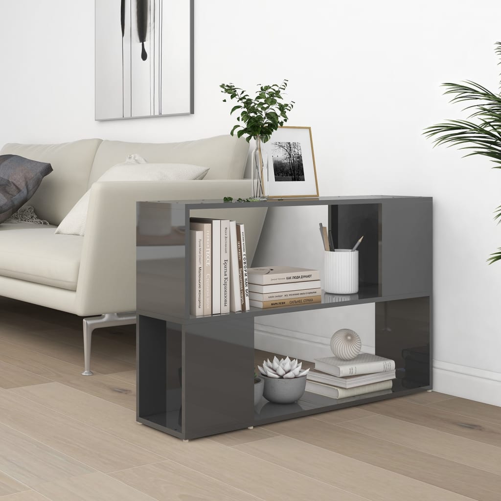 Bücherregal Hochglanz-Grau 100x24x63 cm Spanplatte