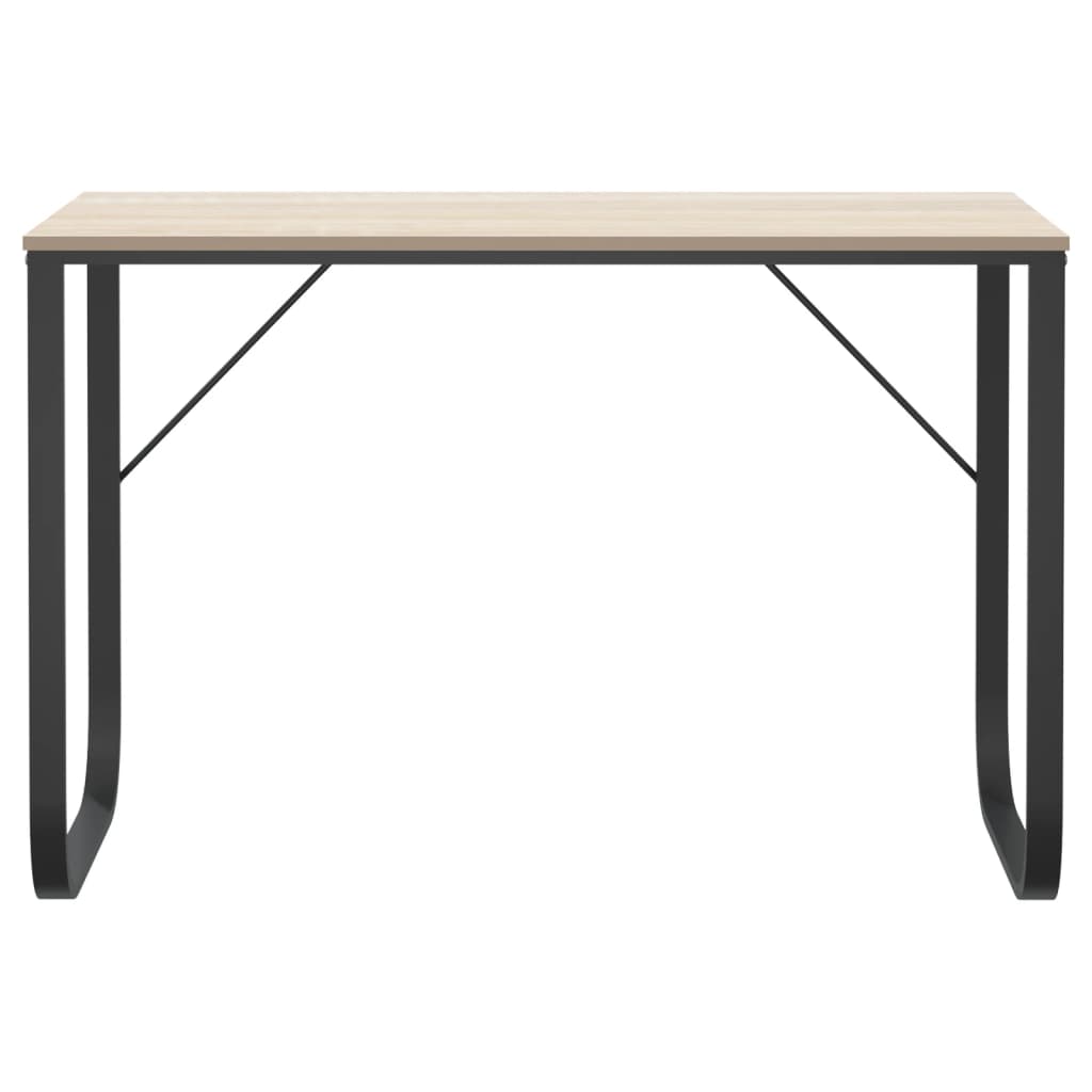 Computertisch Schwarz und Eiche-Optik 110x60x73cm Holzwerkstoff