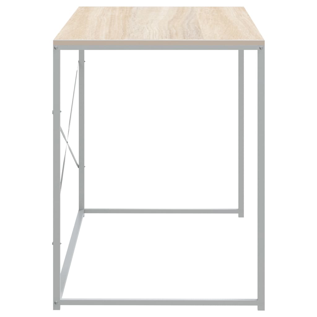 Computertisch Weiß und Eiche-Optik 110x60x70 cm Spanplatte