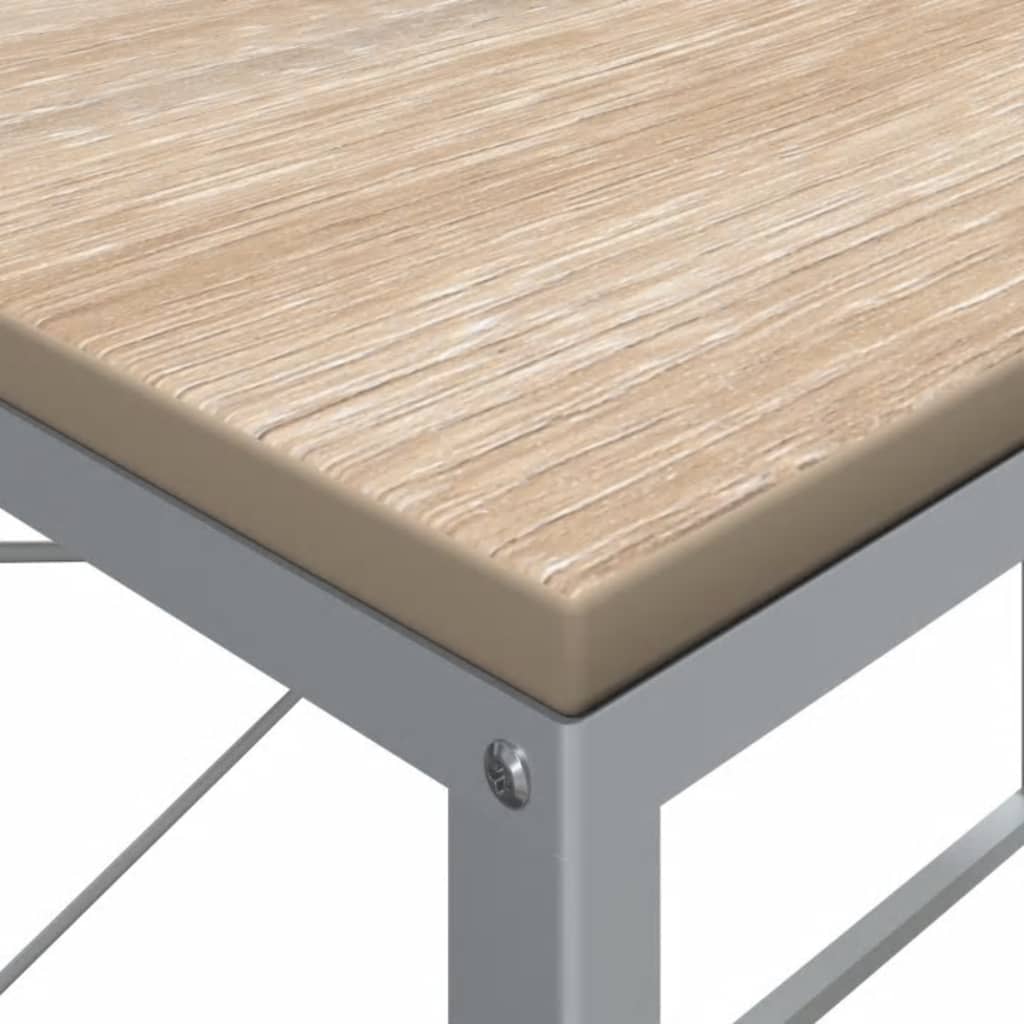 Computertisch Weiß und Eiche-Optik 110x60x70 cm Spanplatte