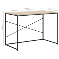 Thumbnail for Computertisch Schwarz und Eiche-Optik 110x60x70cm Holzwerkstoff