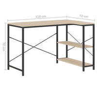 Thumbnail for Computertisch Schwarz und Eiche-Optik 110x72x70 cm Spanplatte