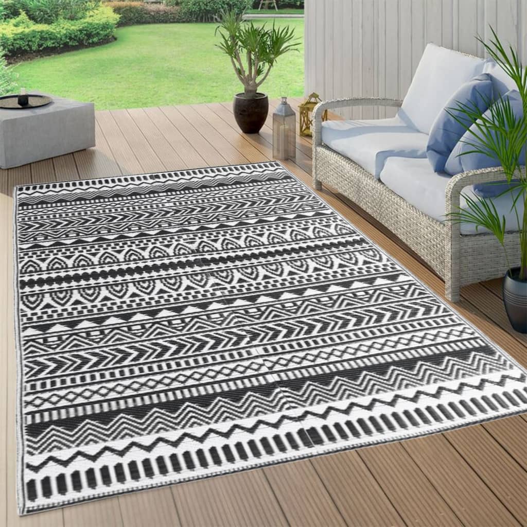 Outdoor-Teppich Schwarz 120x180 cm PP