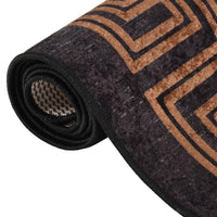 Thumbnail for Teppich Waschbar 80x150 cm Schwarz und Golden Rutschfest