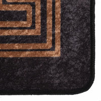 Thumbnail for Teppich Waschbar 80x150 cm Schwarz und Golden Rutschfest