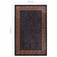 Thumbnail for Teppich Waschbar 80x150 cm Schwarz und Golden Rutschfest