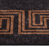 Thumbnail for Teppich Waschbar 80x300 cm Schwarz und Golden Rutschfest
