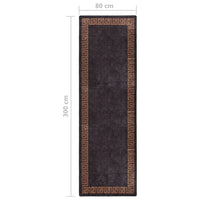 Thumbnail for Teppich Waschbar 80x300 cm Schwarz und Golden Rutschfest