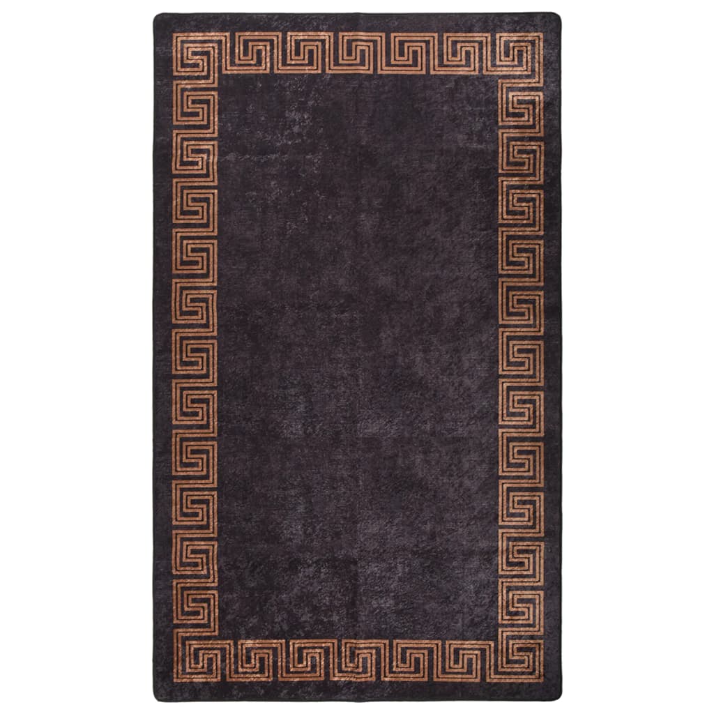 Teppich Waschbar 190x300 cm Schwarz und Golden Rutschfest