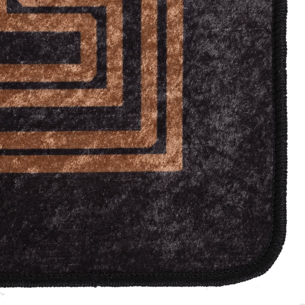 Teppich Waschbar 190x300 cm Schwarz und Golden Rutschfest