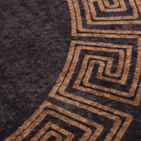 Thumbnail for Teppich Waschbar Schwarz und Golden φ120 cm Rutschfest