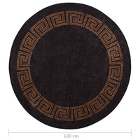 Thumbnail for Teppich Waschbar Schwarz und Golden φ120 cm Rutschfest