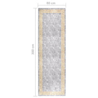 Thumbnail for Teppich Waschbar 80x300 cm Grau Rutschfest