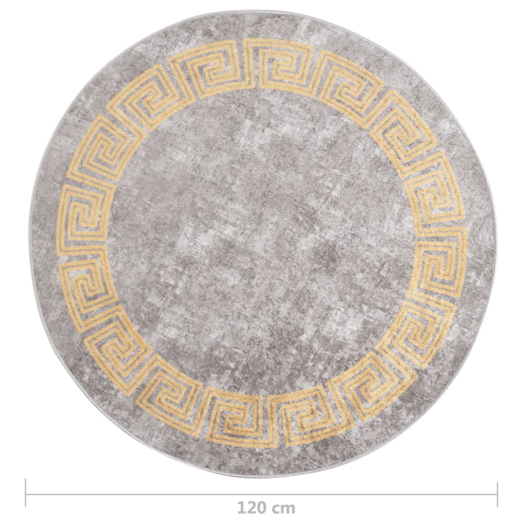 Teppich Waschbar Grau φ120 cm Rutschfest