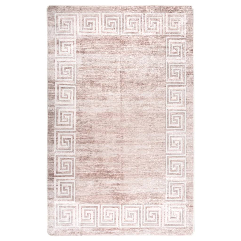 Teppich Waschbar 80x150 cm Beige Rutschfest