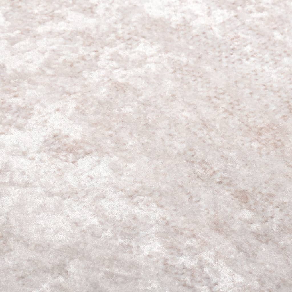 Teppich Waschbar 80x300 cm Hellbeige Rutschfest