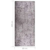 Thumbnail for Teppich Waschbar 80x300 cm Grau Rutschfest